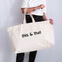 Custom Text Oversized Canvas Tote Bag, thumbnail 1 of 12