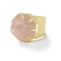 'Hold On' Rose Quartz Adjustable Gold Plated Ring, thumbnail 1 of 6