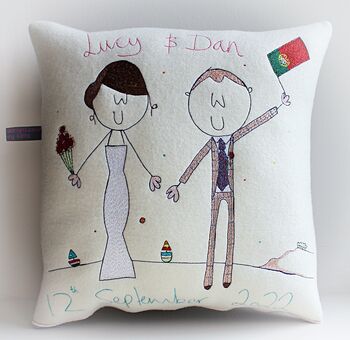 Personalised Embroidered Wedding Gift Cushion, 10 of 12