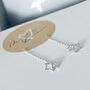 Sterling Silver Star Tassel Threader Earrings, thumbnail 2 of 5
