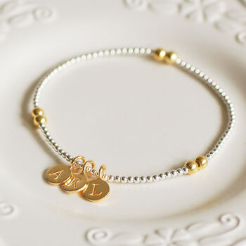 Personalised Sterling Silver And Gold Bracelet, 3 of 4