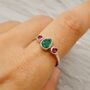 Emerald Pink Tourmaline Silver Ring, thumbnail 3 of 6