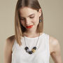Black Marble And Brass Geometric Necklace, thumbnail 1 of 8