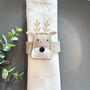 Brown Felt Reindeer Napkin Rings Set For Christmas X Four, thumbnail 5 of 8