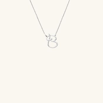 Mini Personalised Script Letter Necklace Silver, 4 of 12