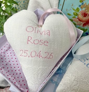 Linen Baby Name Heart, 2 of 12