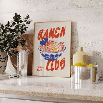 Retro Ramen Club Kitchen Print, 3 of 4