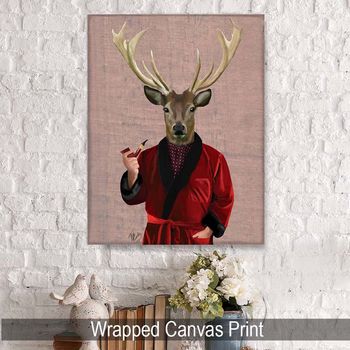 Deer In Smoking Jacket Art Print, Framed Or Unframed, 6 of 6