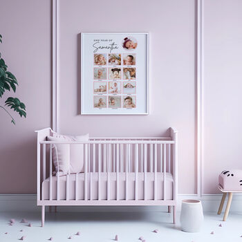 Personalised Baby’s First Year Milestone Photo Print, 6 of 8
