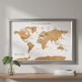 Travel Gifts World Map Cork Board With Pins, thumbnail 1 of 11