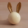 G Decor Rabbit Ear Mother Of Pearl And Brass Doorknobs, thumbnail 4 of 5