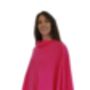 Neon Pink 100% Cashmere Multi Ways Button Poncho, thumbnail 1 of 10