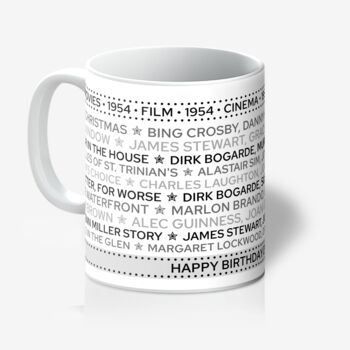 Personalised 70th Birthday Gift Mug Of 1954 Movies, 2 of 4