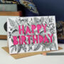Monochrome Floral Paper Cut Birthday Card, thumbnail 6 of 9