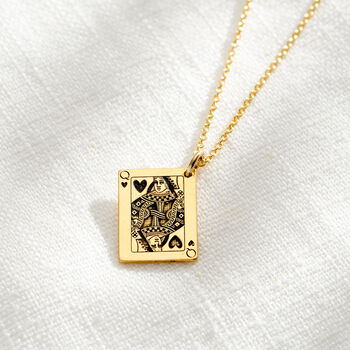 Queen Of Hearts Playing Card Charm Necklace, 4 of 7