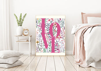 'Love' Liberty Pink Floral Print, 2 of 5