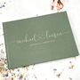 Wedding Linen Guest Book Modern Heart Design, thumbnail 1 of 11