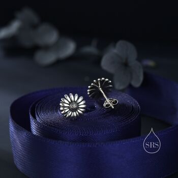 Sterling Silver Daisy Flower Stud Earrings, 6 of 12