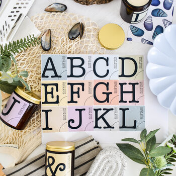 Bergamot, Geranium Lavender And Herb Initial Candle, 6 of 7