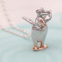 Personalised Silver And Gold Plated Puffling Necklace, thumbnail 1 of 5