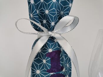 Custom Fabric Wine Bottle Gift Bag With Ribbon, 5 of 12
