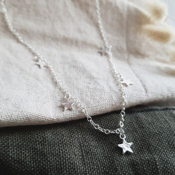 Sterling Silver Multi Star Necklace, 6 of 6