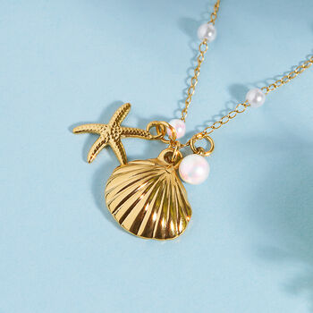 Seashell, Starfish And Pearl Charm Necklace, 6 of 9