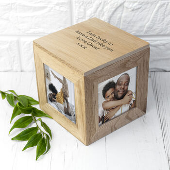 Personalised Oak Photo Cube, 12 of 12