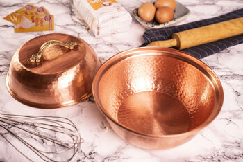 Solid Copper Mixing Bowl With Lid, Two Pieces, 5 of 9