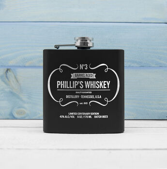 Personalised Whiskey Vintage Hip Flask, 6 of 12