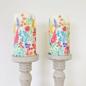 Floral Pillar Candle ~ Spring Flowers, 3 of 3