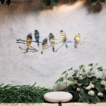 Birds On Branch Metal Wall Art For Outdoor And Indoor Decor Gift, 5 of 10