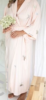 Special Offer Personalised Wedding Dressing Gown Bride Butterfly Embroidered, 4 of 7