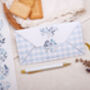 A4 Origami Writing Paper That Folds Into An Envelope With Blue Floral Design, thumbnail 1 of 5