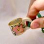 Hand Painted Mini Ceramic Mug Christmas Ornament With Flower, thumbnail 2 of 5