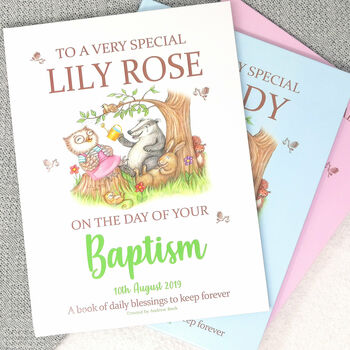 Personalised Baby Baptism Gift Book Of Blessings, 2 of 12