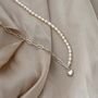 Cindy Ivory Silver Pearl Ball Love Clip Necklace, thumbnail 4 of 6