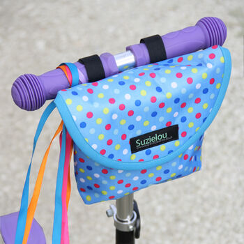 Child's Personalised Blue Spotty Scooter Bag, 2 of 7
