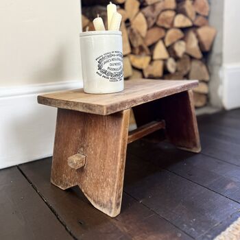 Handmade Vintage Wooden Stool, 4 of 6