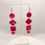 Geometric Pink Statement Hoop Earrings, Clay And Resin, thumbnail 7 of 12