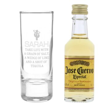 Personalised Tequila Shot Glass And Miniature Tequila, 3 of 3