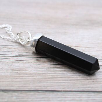 Gemstone Classic Point Pendant Black Agate, 2 of 8