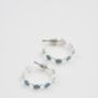 Forget Me Not Stud Hoop Earrings Silver, thumbnail 2 of 6
