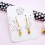 Pearly White And Gold Mirrored Star Party Earrings, thumbnail 4 of 6