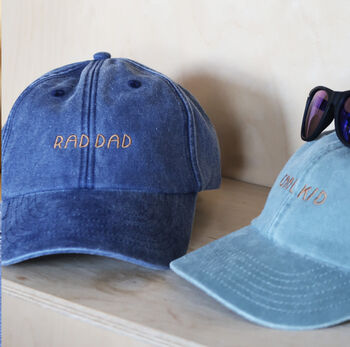 Daddy And Me Personalised Twinning Caps, 2 of 5