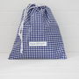 Personalised Oilcloth Wipe Clean Drawstring Kit Bag, thumbnail 3 of 4