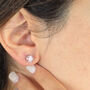 Pink Tourmaline Moissanite Crystal Silver Earrings, thumbnail 2 of 6