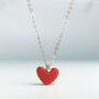 Sterling Silver Red Heart Pendant Necklace, thumbnail 1 of 6