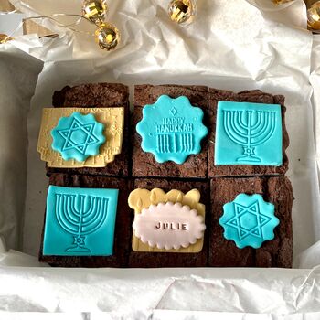 Personalised Hanukkah Fudgey Brownies, 3 of 8