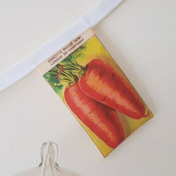 French Vegetable Seed Packet Fabric Bunting, 6 of 9